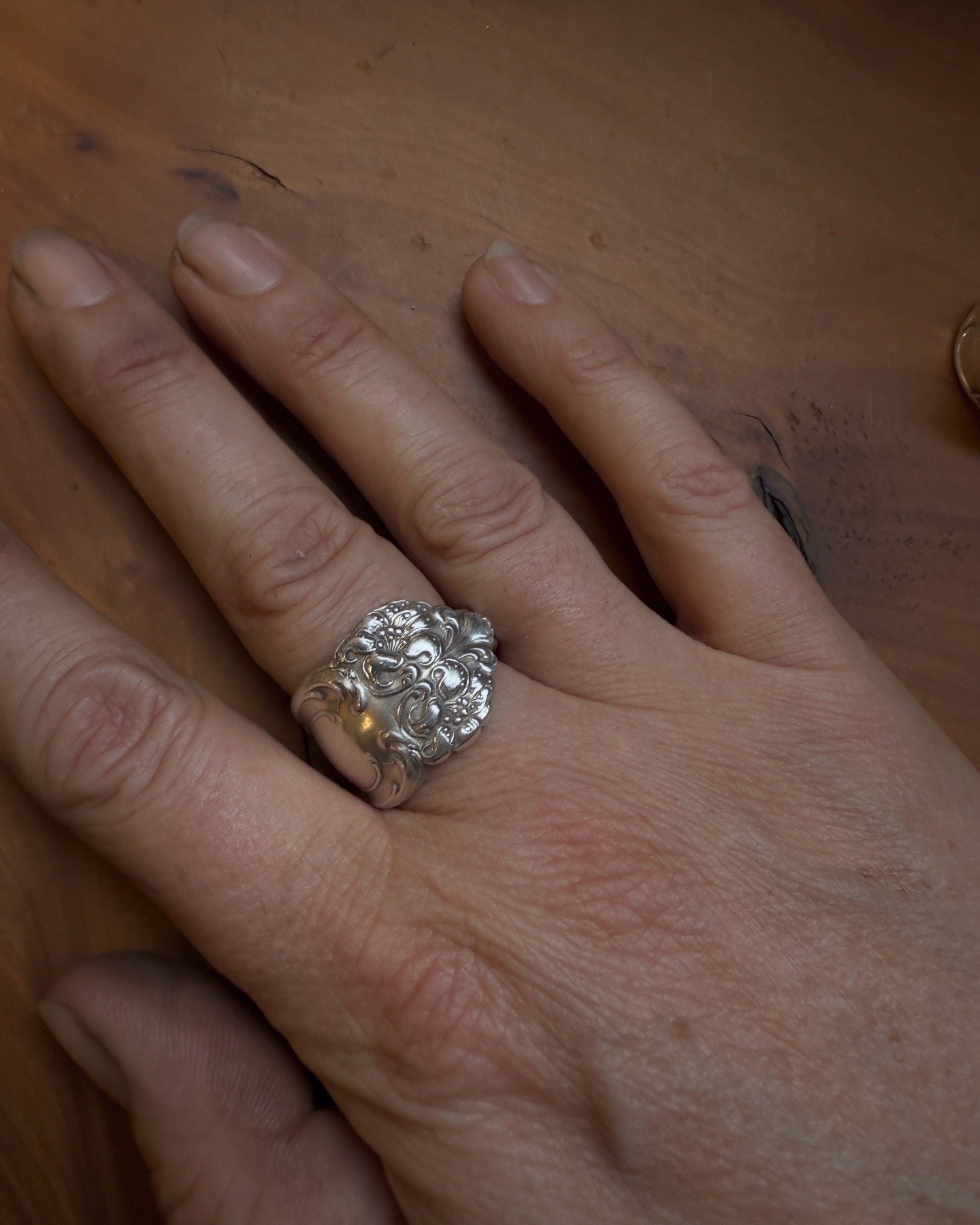 Tigerlily ~ Ring crafted from antique spoon