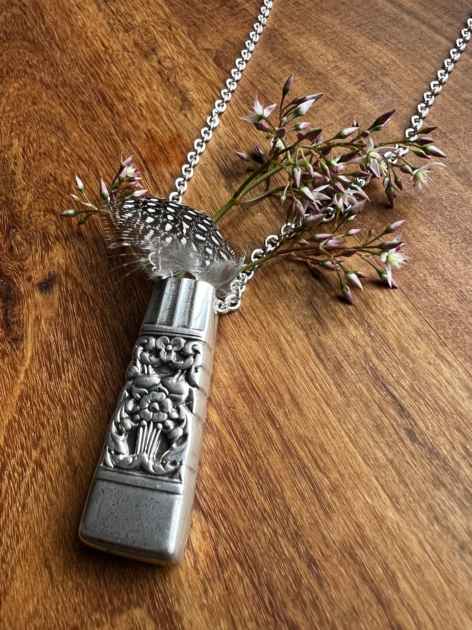 The Forager - a vessel pendant necklace crafted from an antique knife handle