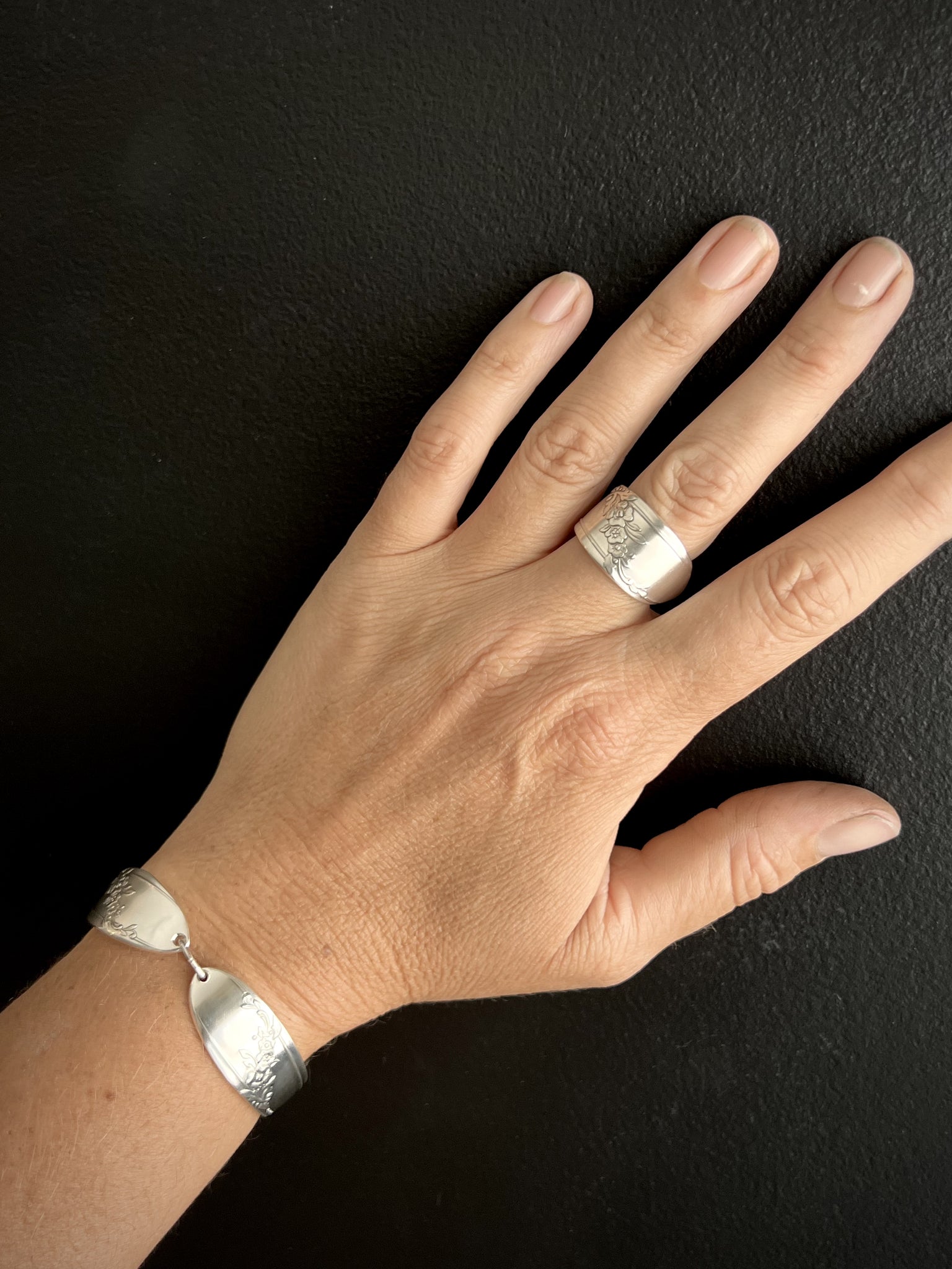 Spoon ring handcrafted from an antique spoon handle