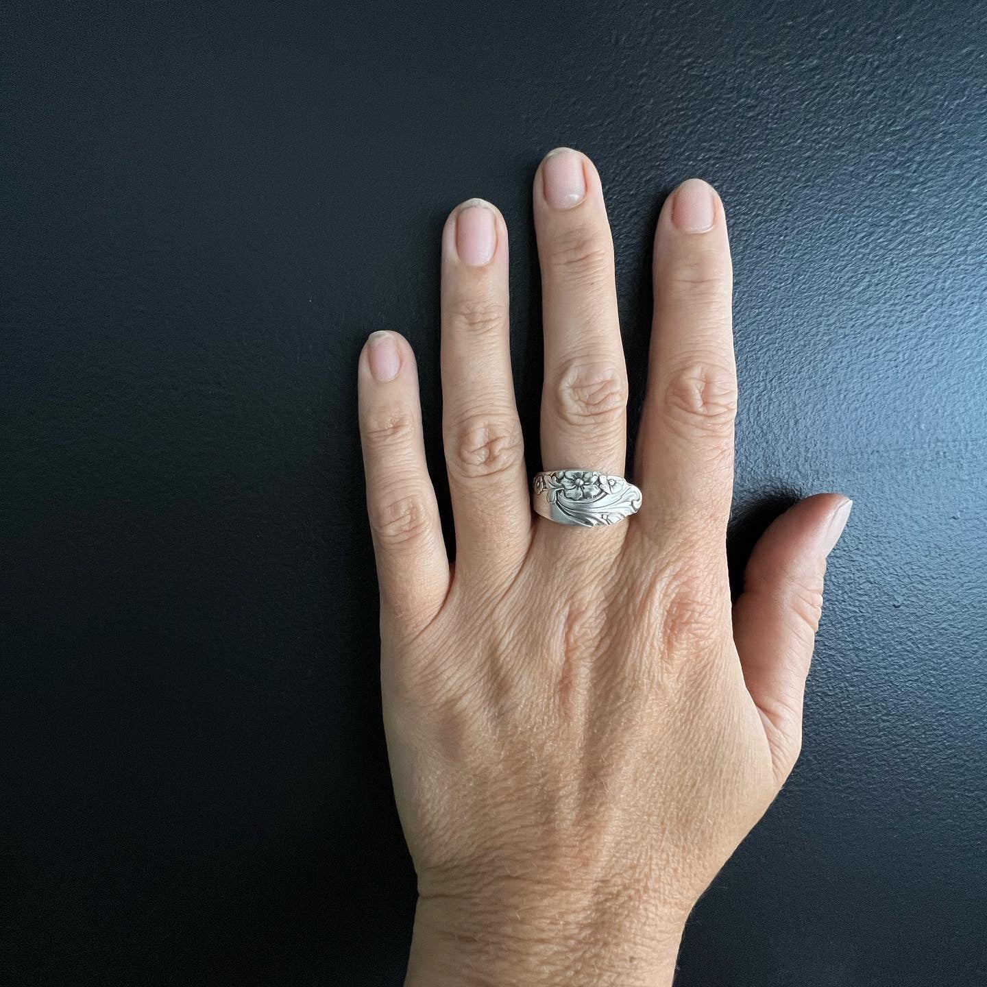 Spoon ring handcrafted from an antique spoon handle