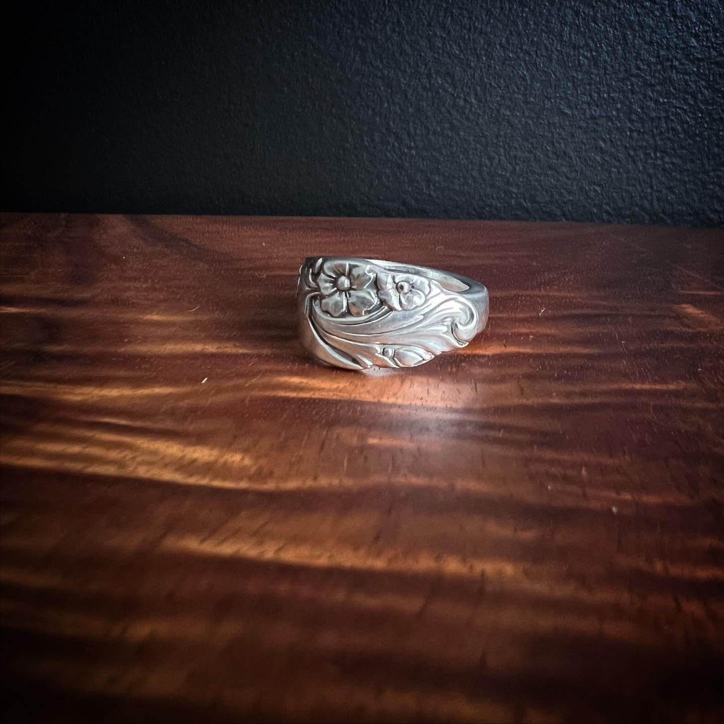 Spoon ring handcrafted from an antique spoon handle