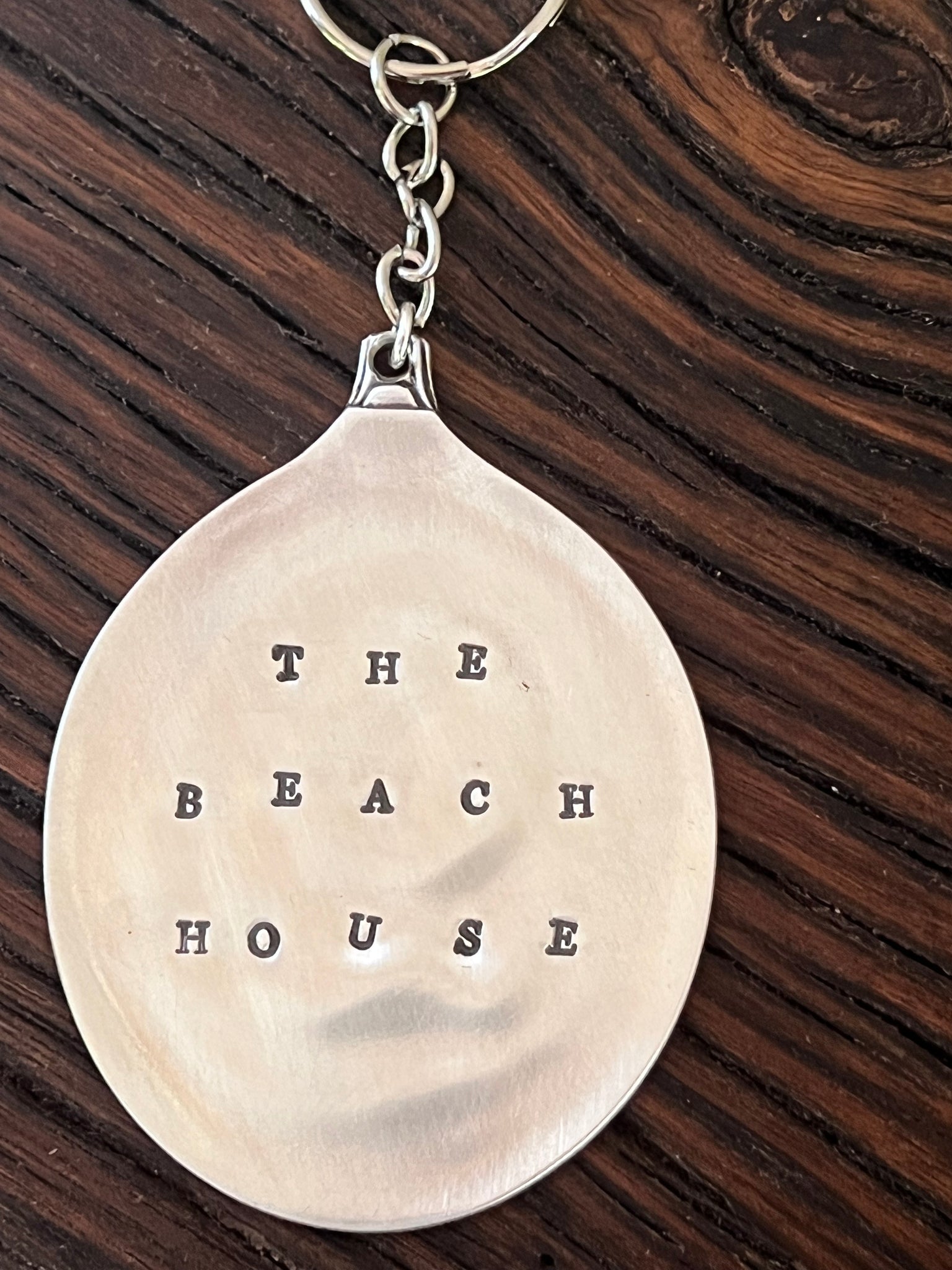 Keyrings - letter-stamped ~ the cabin ~ the beach house ~ the retreat