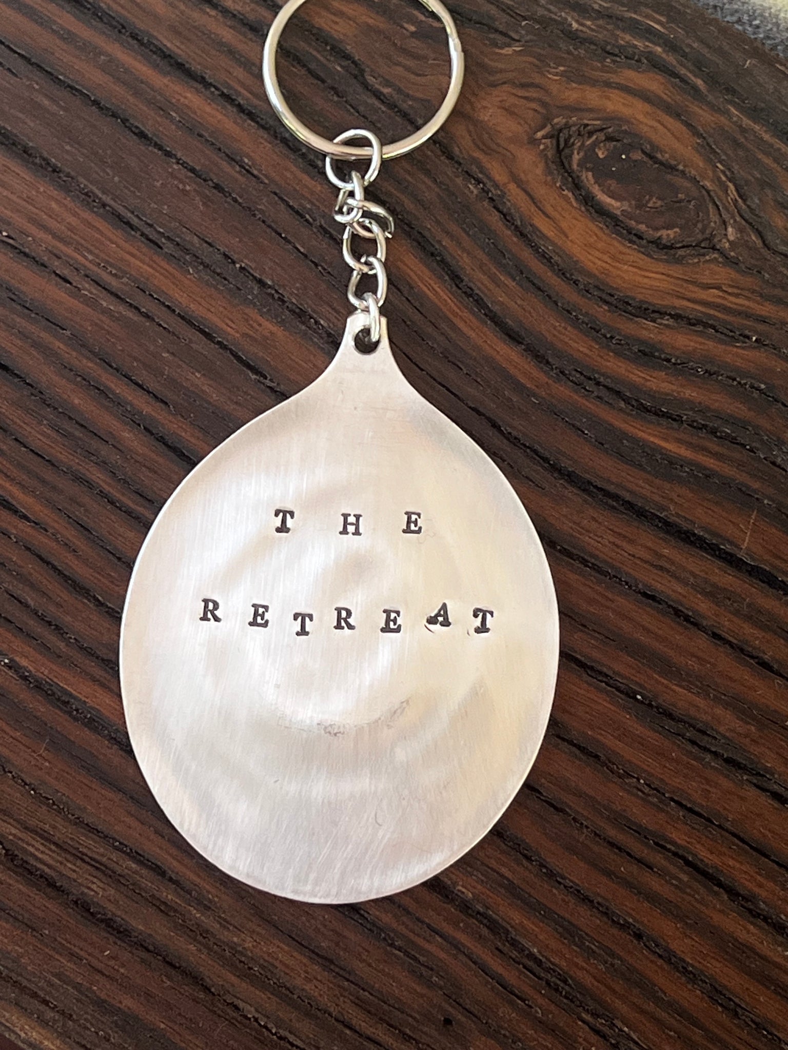 Keyrings - letter-stamped ~ the cabin ~ the beach house ~ the retreat