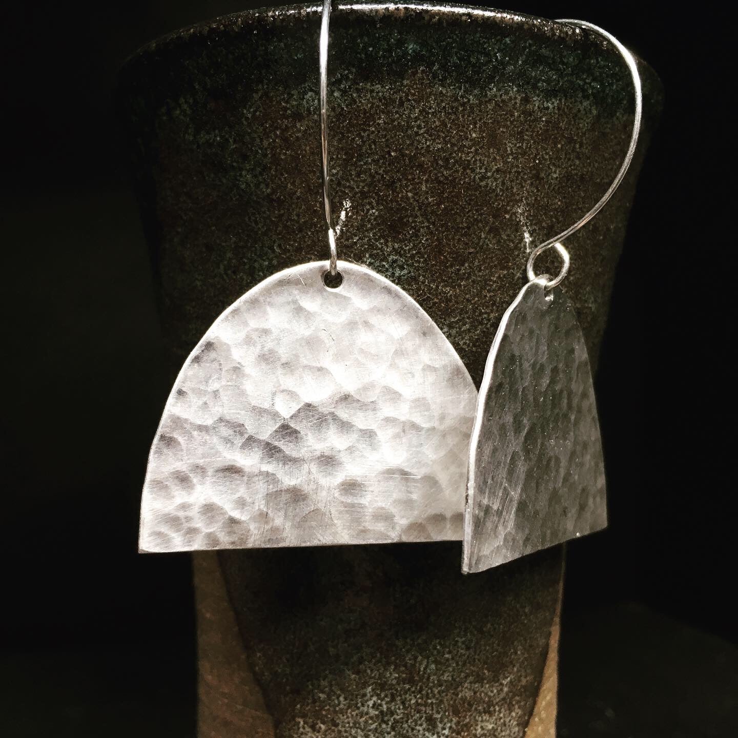 Contemporary spoon tip earrings ~ textured