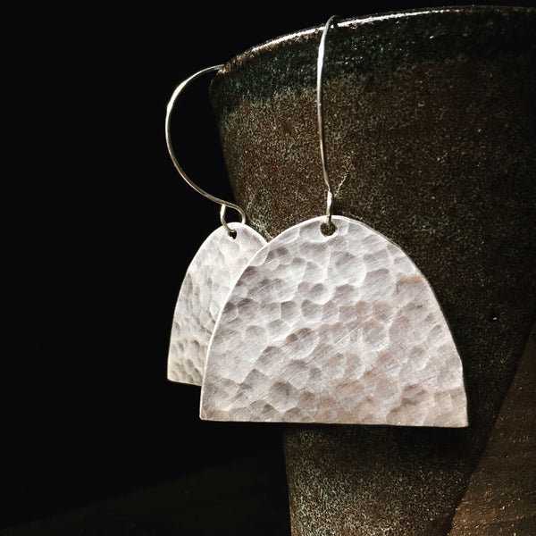 Contemporary spoon tip earrings ~ textured