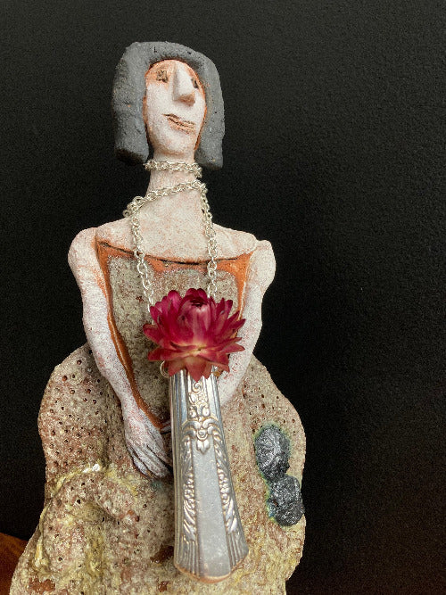 Vase Pendant - vessel jewellery necklace crafted from antique knife handle