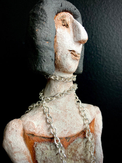 Vase Pendant - vessel jewellery necklace crafted from antique knife handle