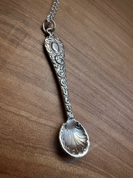 tiny salt spoon pendant ornate