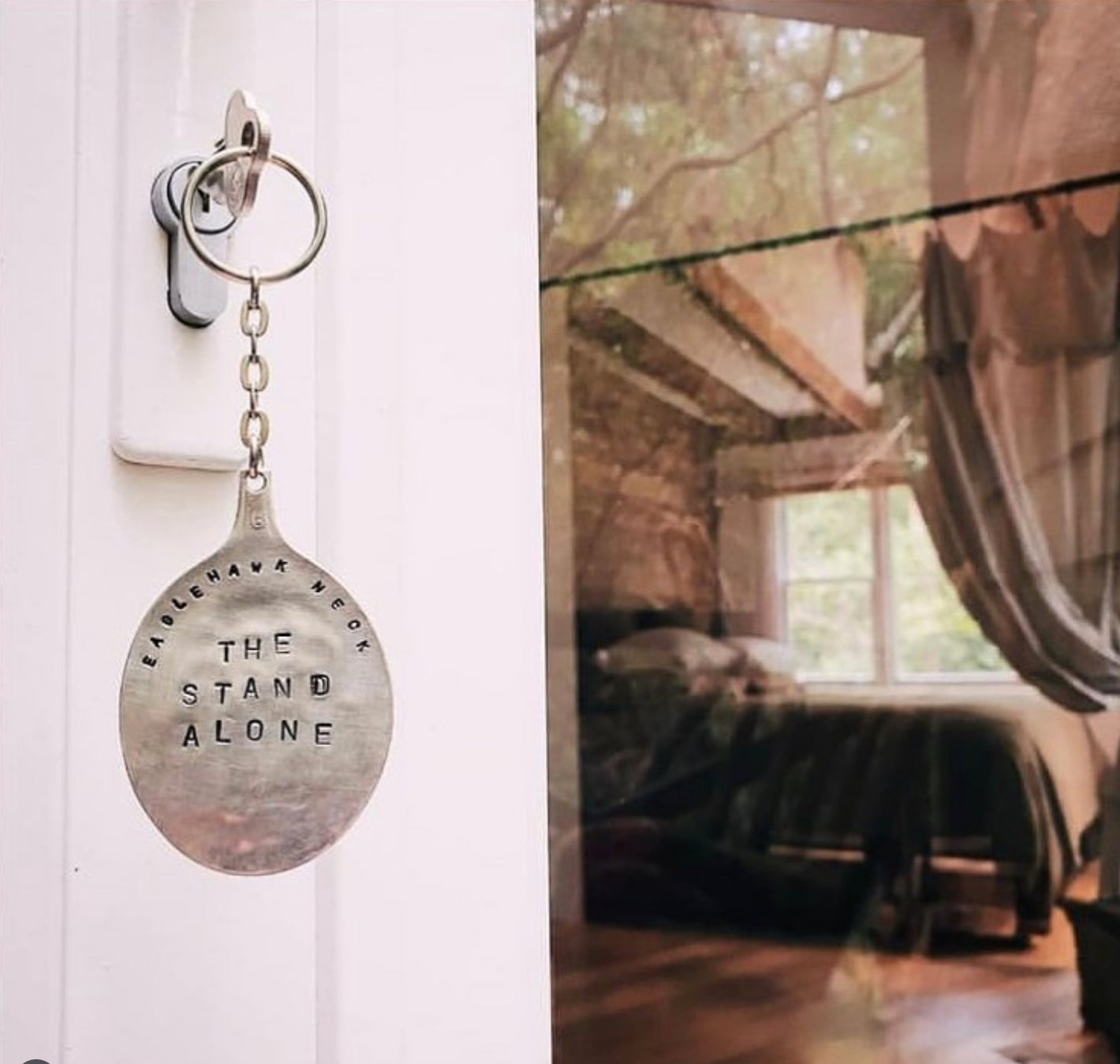 Spoon Keyring ~ letter-stamped with your words - personalised design