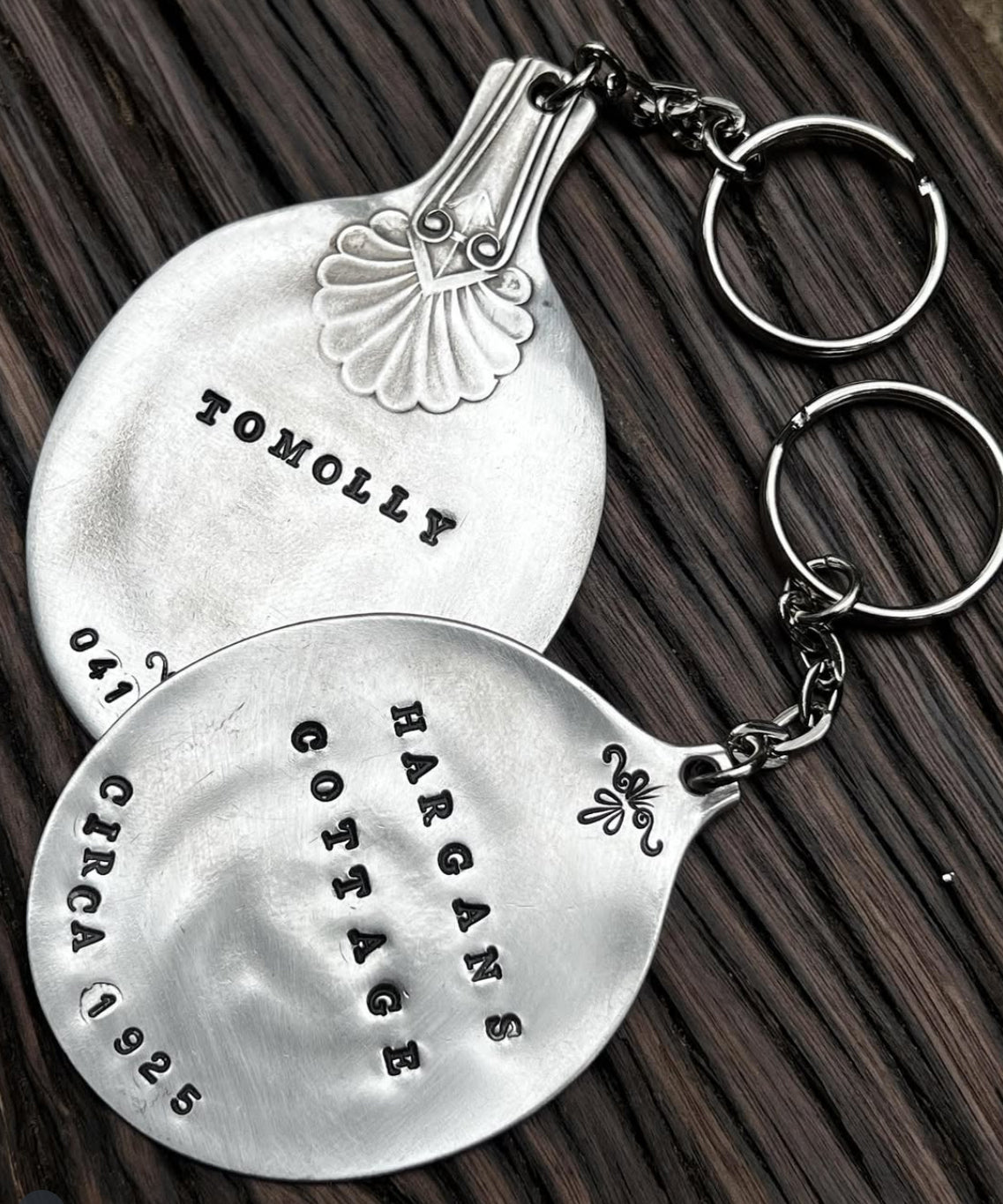 Spoon Keyring ~ letter-stamped with your words - personalised design