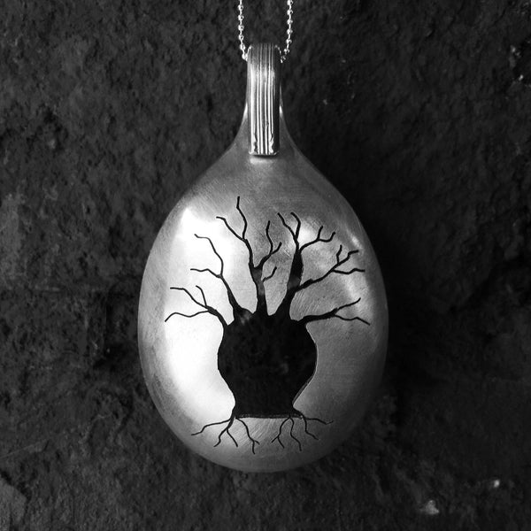 Boab tree spoon pendant - handsawed