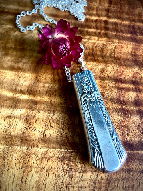 Vase Pendant - vessel jewellery necklace crafted from antique knife handle