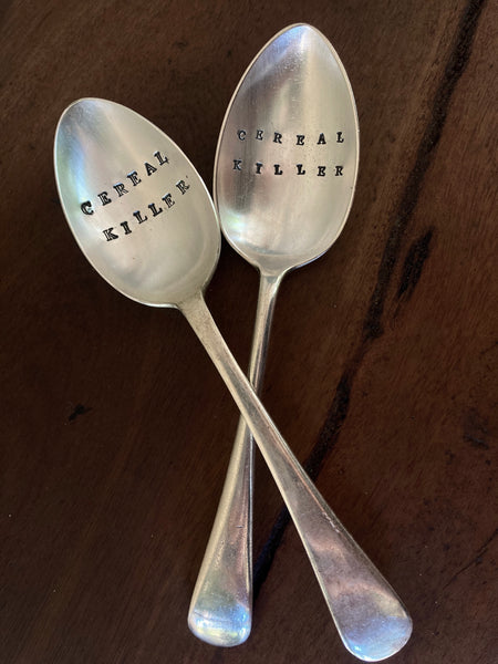 Cereal Killer - letter-stamped vintage spoon